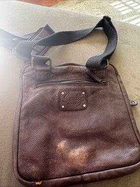 Leather Crossbody Messenger Bag - Brown SCULLY